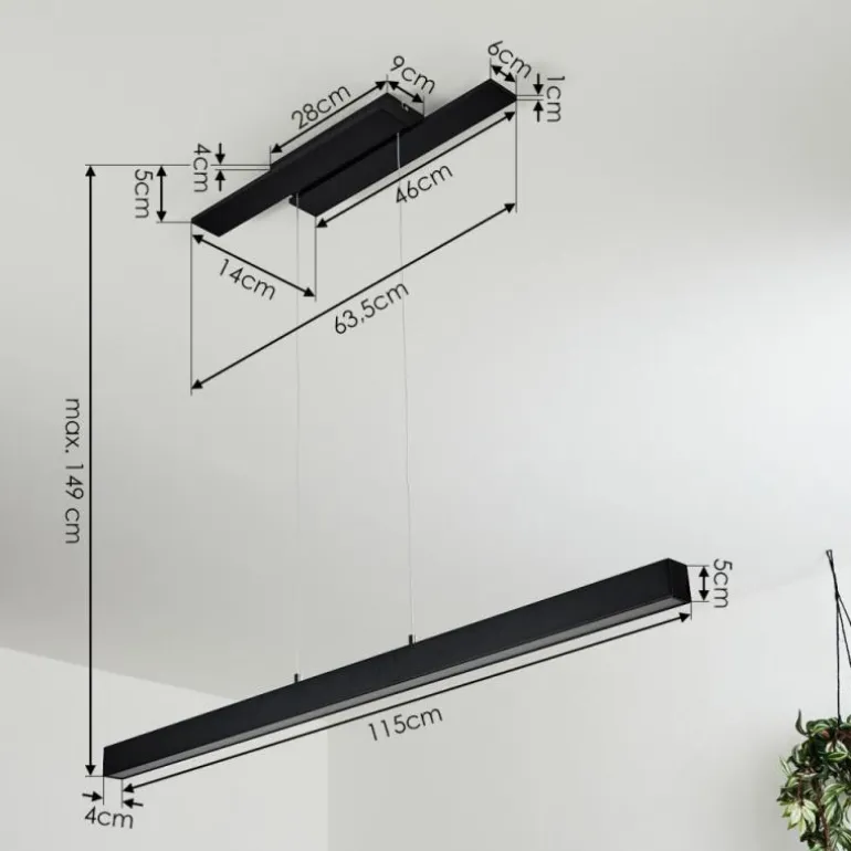 Suspension Tumbila LED Noir, 1 lumière