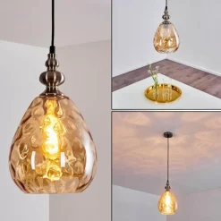Suspension Uddebo Nickel mat, Noir, 1 lumière