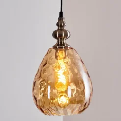 Suspension Uddebo Nickel mat, Noir, 1 lumière