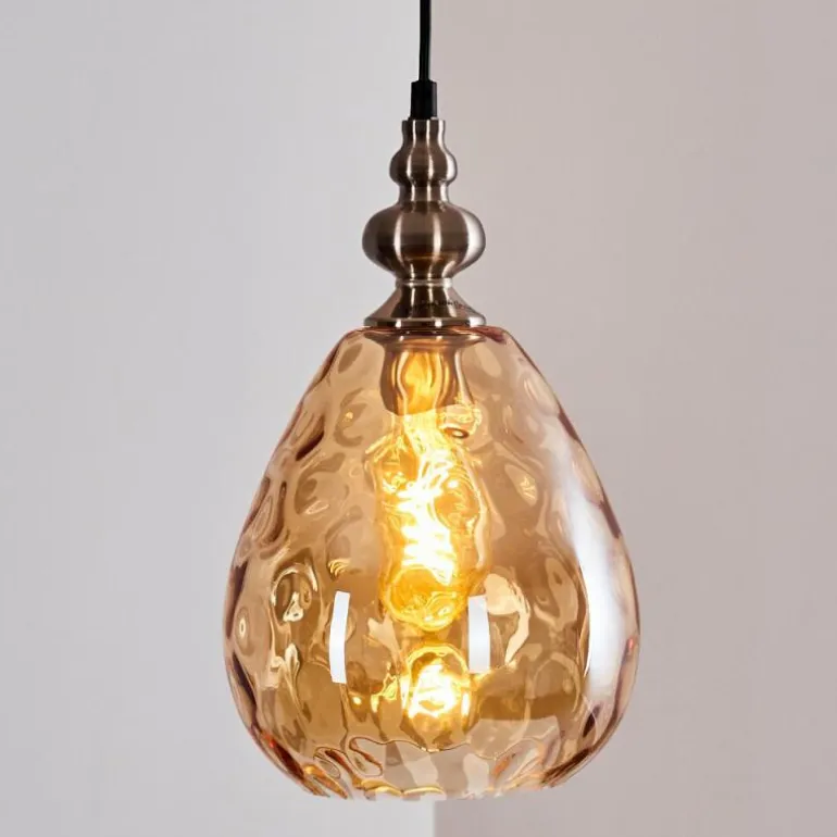 Suspension Uddebo Nickel mat, Noir, 1 lumière