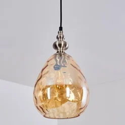 Suspension Uddebo Nickel mat, Noir, 1 lumière