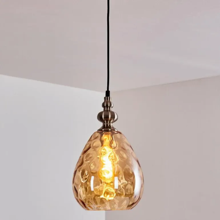 Suspension Uddebo Nickel mat, Noir, 1 lumière