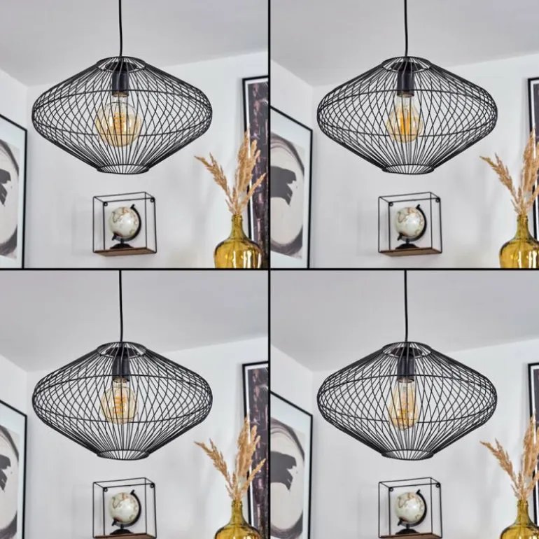 Suspension Unafo Noir, 1 lumière