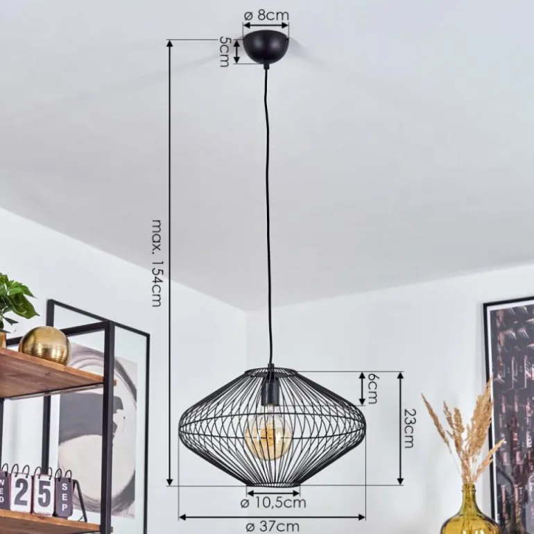 Suspension Unafo Noir, 1 lumière