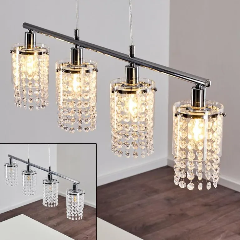 Suspension Vastervik Chrome, 4 lumières