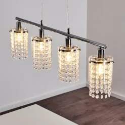 Suspension Vastervik Chrome, 4 lumières