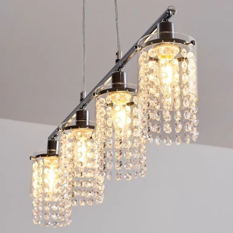 Suspension Vastervik Chrome, 4 lumières