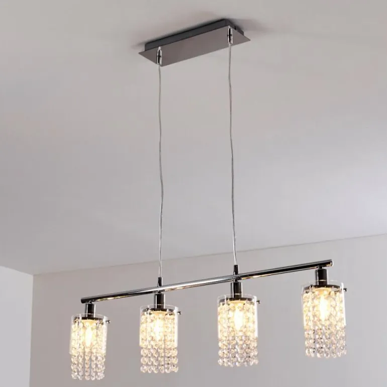 Suspension Vastervik Chrome, 4 lumières