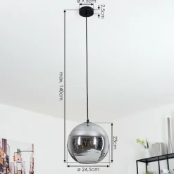 Suspension Veikkaala Noir, 1 lumière