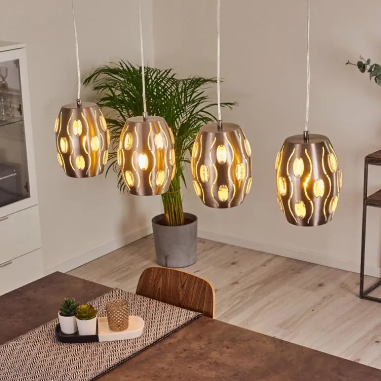Suspension Ventimiglia Nickel mat, 4 lumières