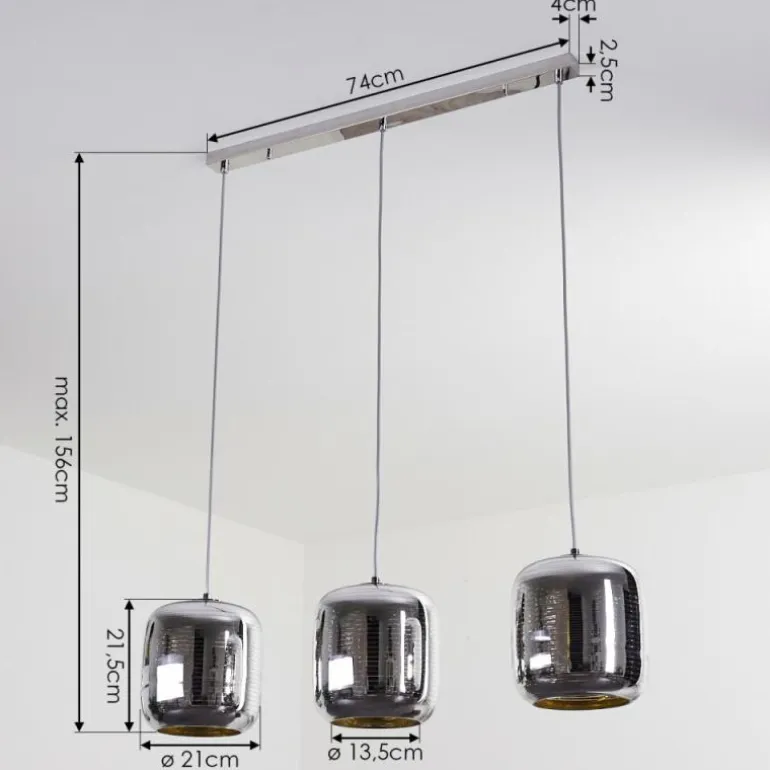 Suspension Verasara Chrome, 3 lumières