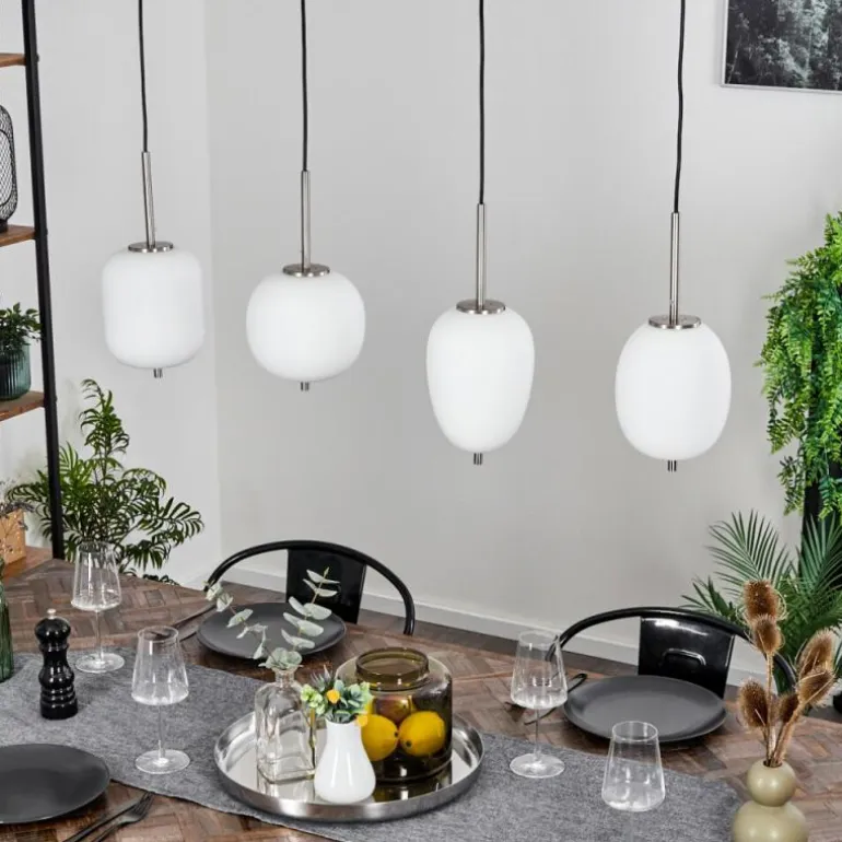 Suspension Verbania Blanc, 4 lumières