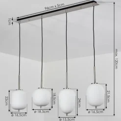 Suspension Verbania Blanc, 4 lumières