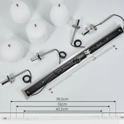 Suspension Verbania Blanc, 4 lumières