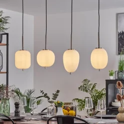 Suspension Verbania Blanc, 4 lumières