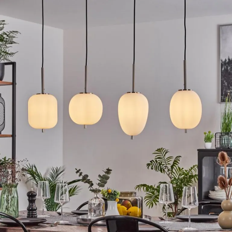 Suspension Verbania Blanc, 4 lumières