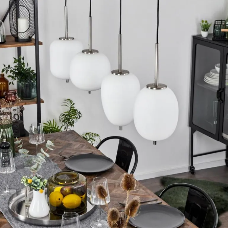 Suspension Verbania Blanc, 4 lumières
