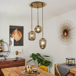 Suspension Verbania Laiton, 3 lumières
