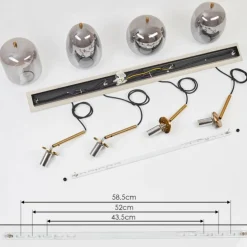 Suspension Verbania Laiton, 4 lumières
