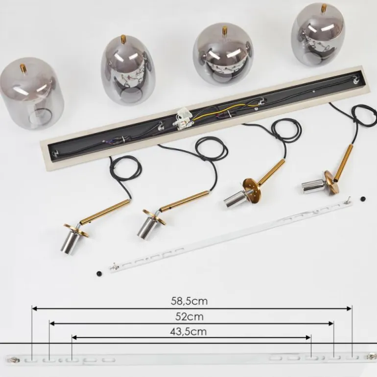 Suspension Verbania Laiton, 4 lumières