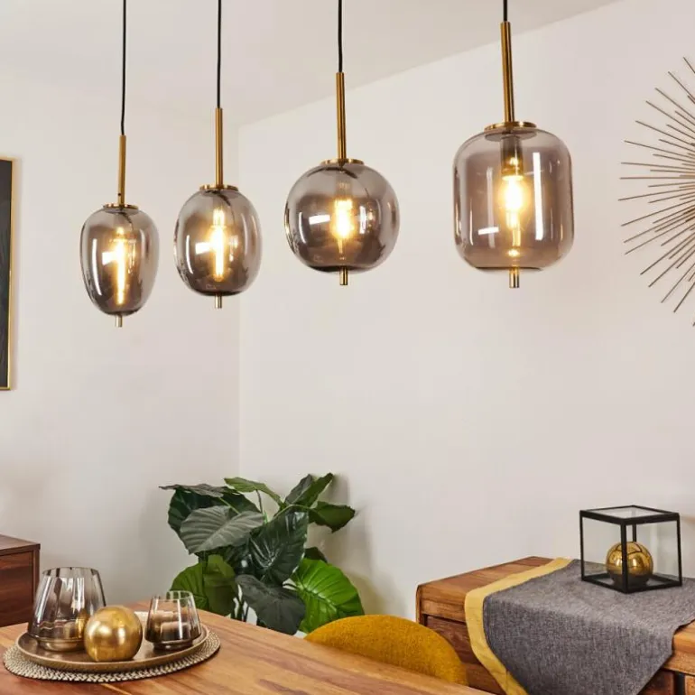 Suspension Verbania Laiton, 4 lumières