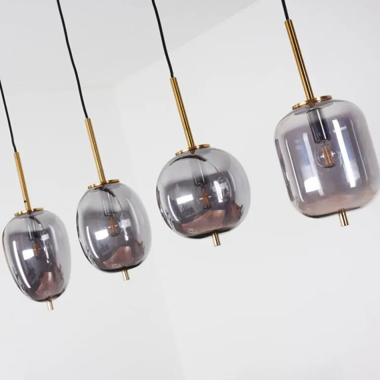 Suspension Verbania Laiton, 4 lumières
