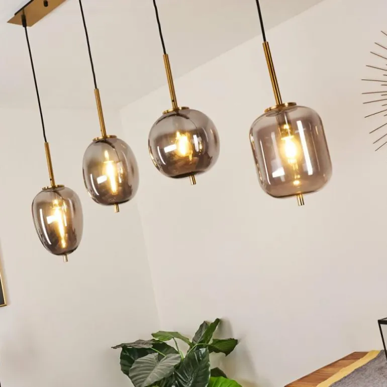 Suspension Verbania Laiton, 4 lumières