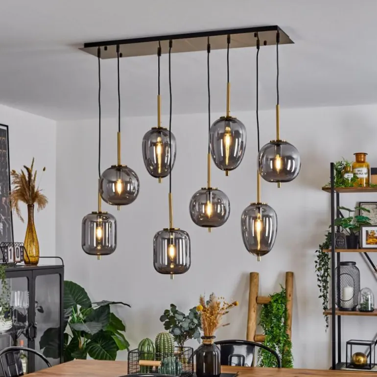 Suspension Verbania Laiton, 8 lumières