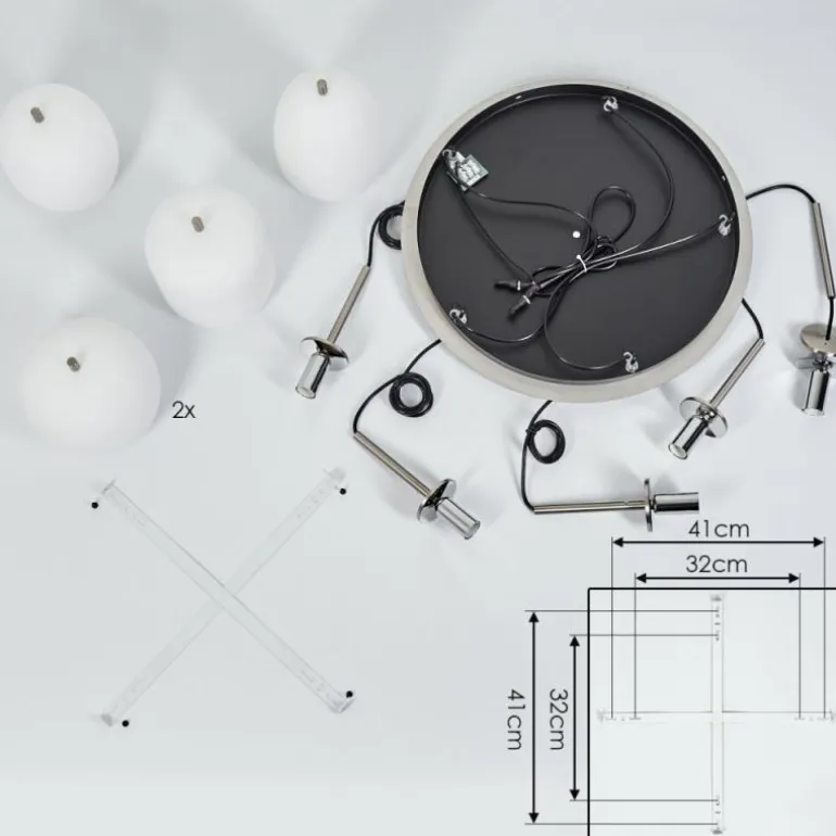 Suspension Verbania Nickel mat, 5 lumières