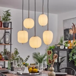 Suspension Verbania Nickel mat, 5 lumières