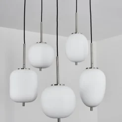 Suspension Verbania Nickel mat, 5 lumières