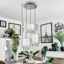 Suspension Verbania Nickel mat, 3 lumières