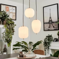Suspension Verbania Nickel mat, 3 lumières