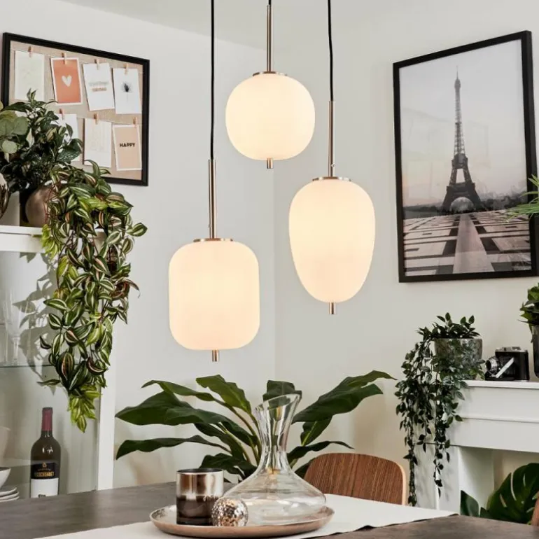 Suspension Verbania Nickel mat, 3 lumières