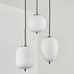 Suspension Verbania Nickel mat, 3 lumières