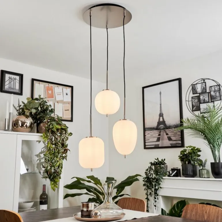Suspension Verbania Nickel mat, 3 lumières