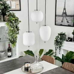 Suspension Verbania Nickel mat, 3 lumières