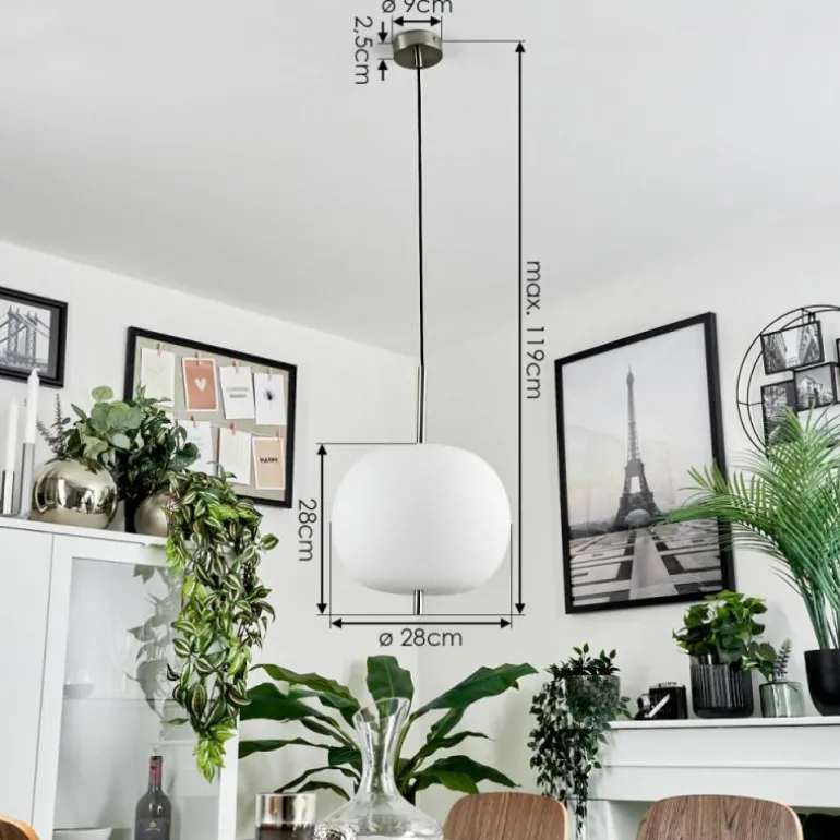 Suspension Verbania Nickel mat, 1 lumière