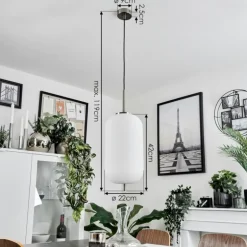 Suspension Verbania Nickel mat, 1 lumière