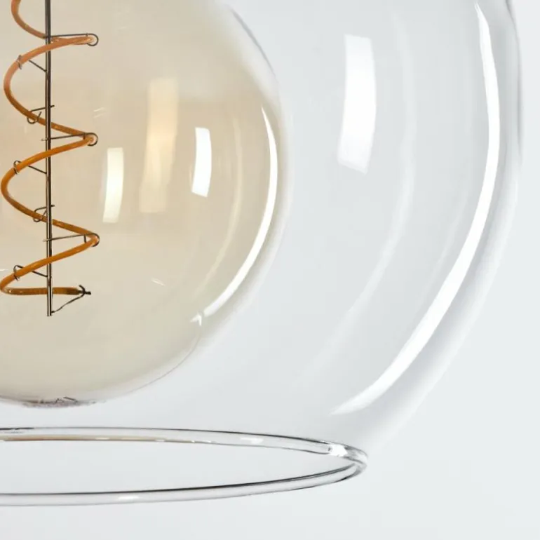 Suspension Verre 15 cm, 20 cm, 25 cm Koyoto Clair, 3 lumières