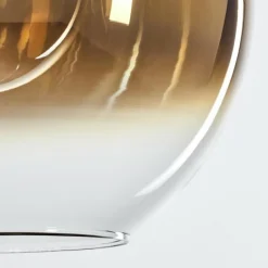 Suspension Verre 15 cm, 20 cm, 25 cm Koyoto Or, Clair, 3 lumières