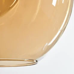 Suspension Verre 15 cm, 20 cm, 25 cm Koyoto Ambre, 3 lumières