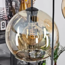 Suspension Verre 20 cm, 25 cm, 30cm Koyoto Ambre, 3 lumières