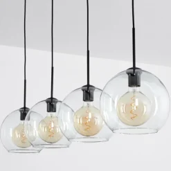 Suspension Verre 25 cm Koyoto Clair, 4 lumières