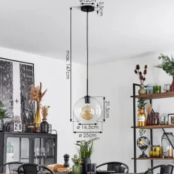 Suspension Verre 25 cm Koyoto Clair, 1 lumière