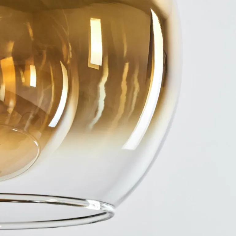Suspension Verre 25 cm Koyoto Or, Clair, 1 lumière