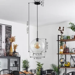Suspension Verre 30 cm Koyoto Clair, 1 lumière