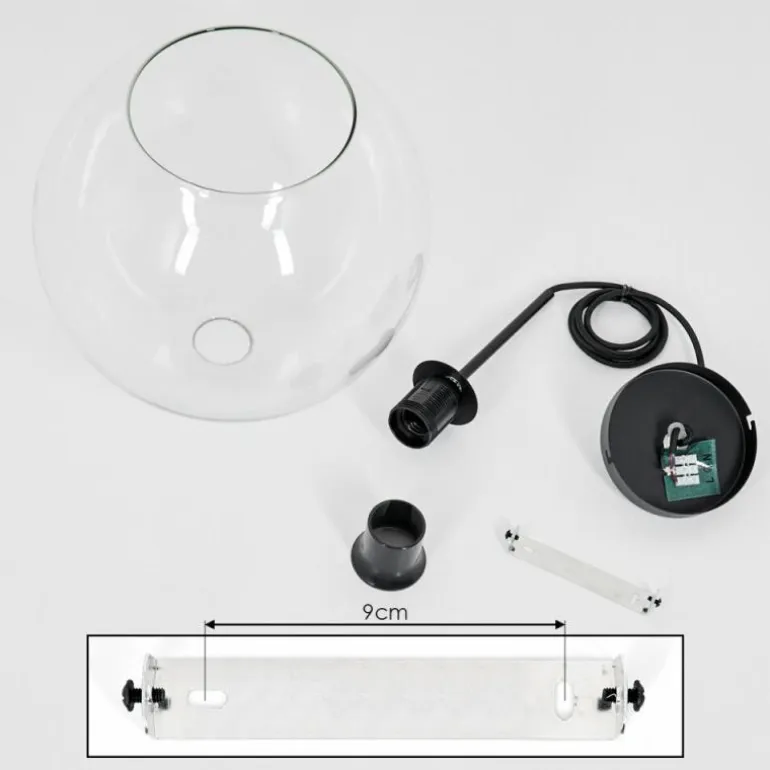 Suspension Verre 30 cm Koyoto Clair, 1 lumière