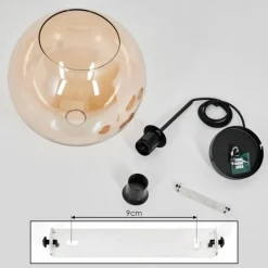 Suspension Verre 30 cm Koyoto Ambre, 1 lumière