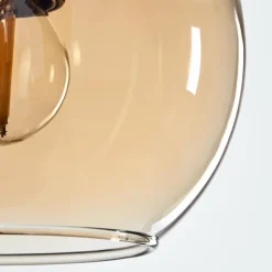 Suspension Verre 15 cm Koyoto Ambre, 1 lumière